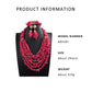 African coral beads bridal necklace and earrings jewelry set for Nigerian wedding