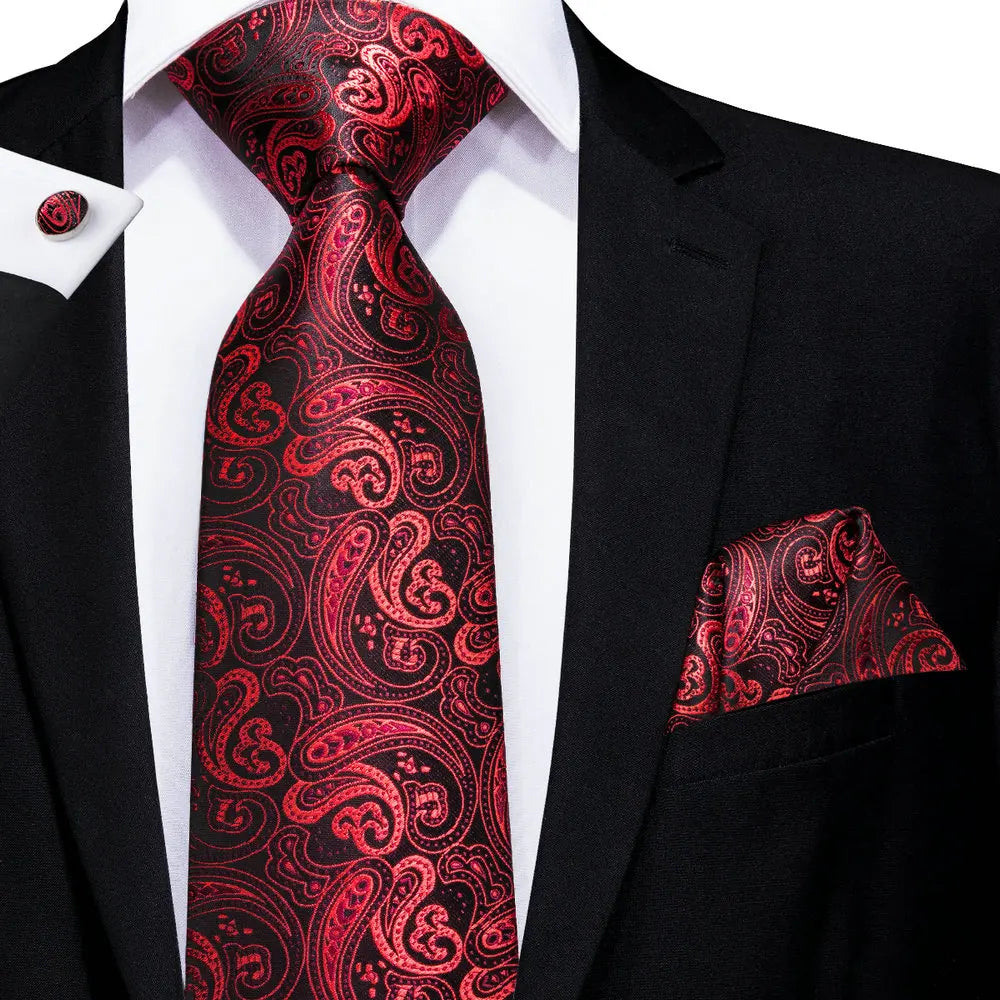 Red Burgundy Solid Silk Wedding Tie