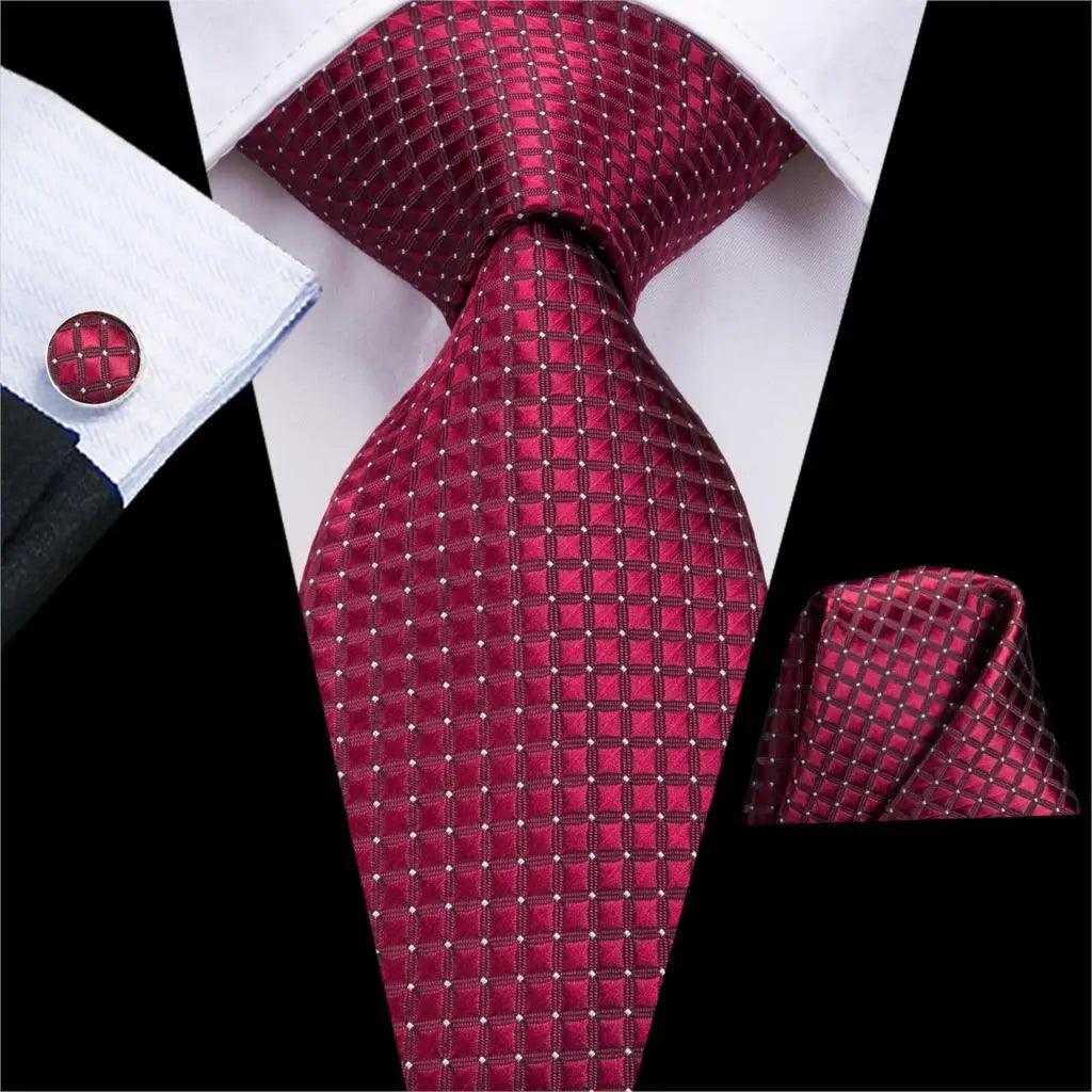 Red Burgundy Solid Silk Wedding Tie