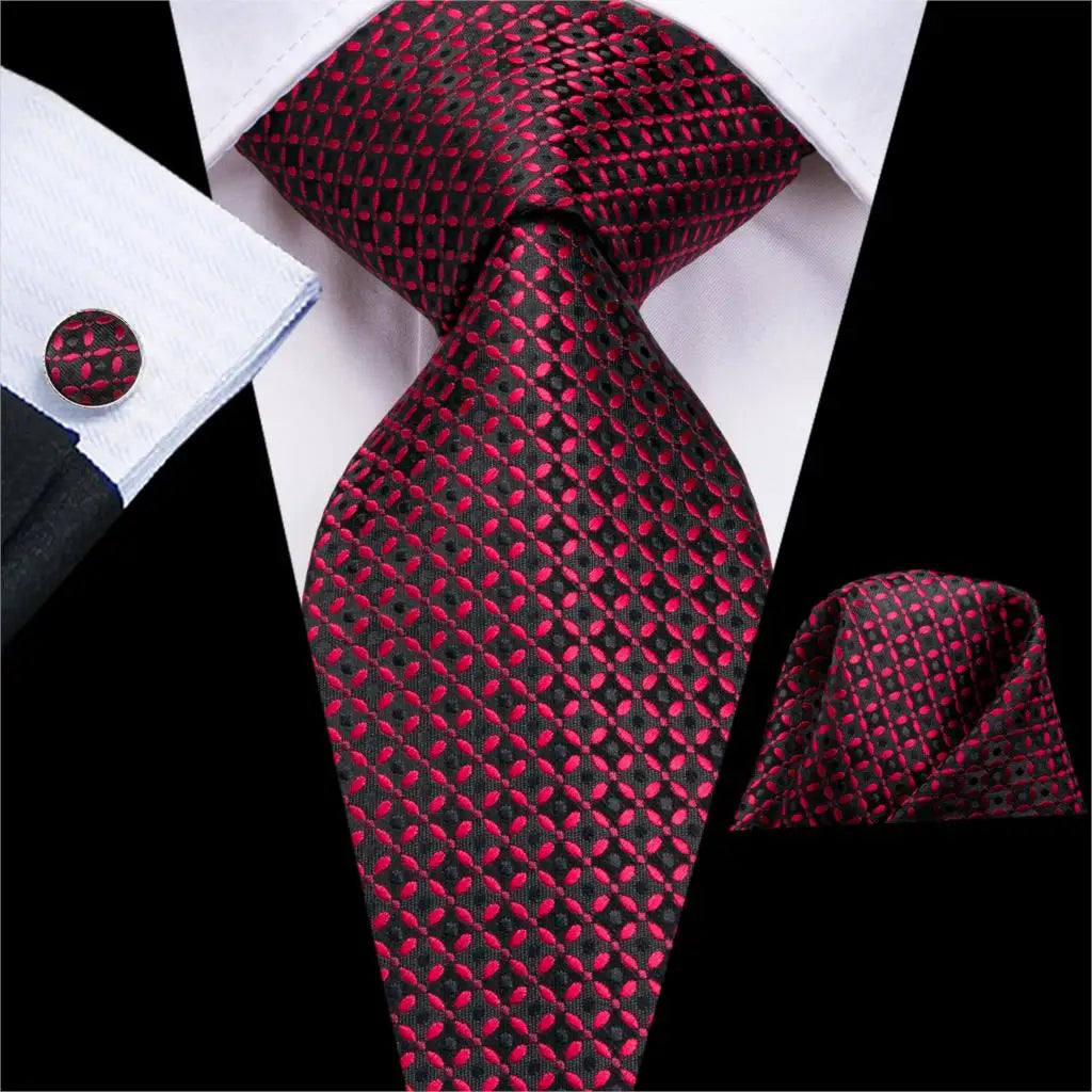 Red Burgundy Solid Silk Wedding Tie