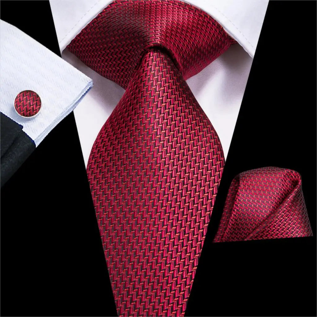 Red Burgundy Solid Silk Wedding Tie