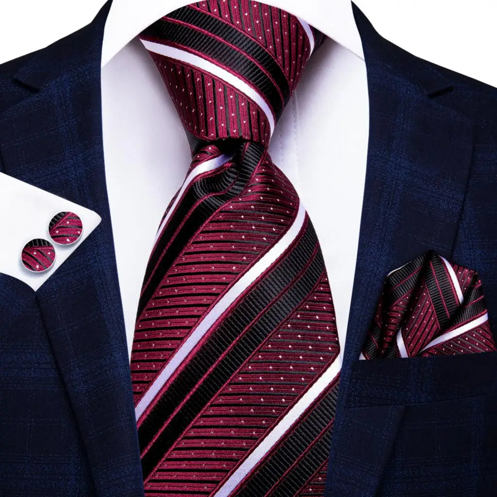 Red Burgundy Solid Silk Wedding Tie