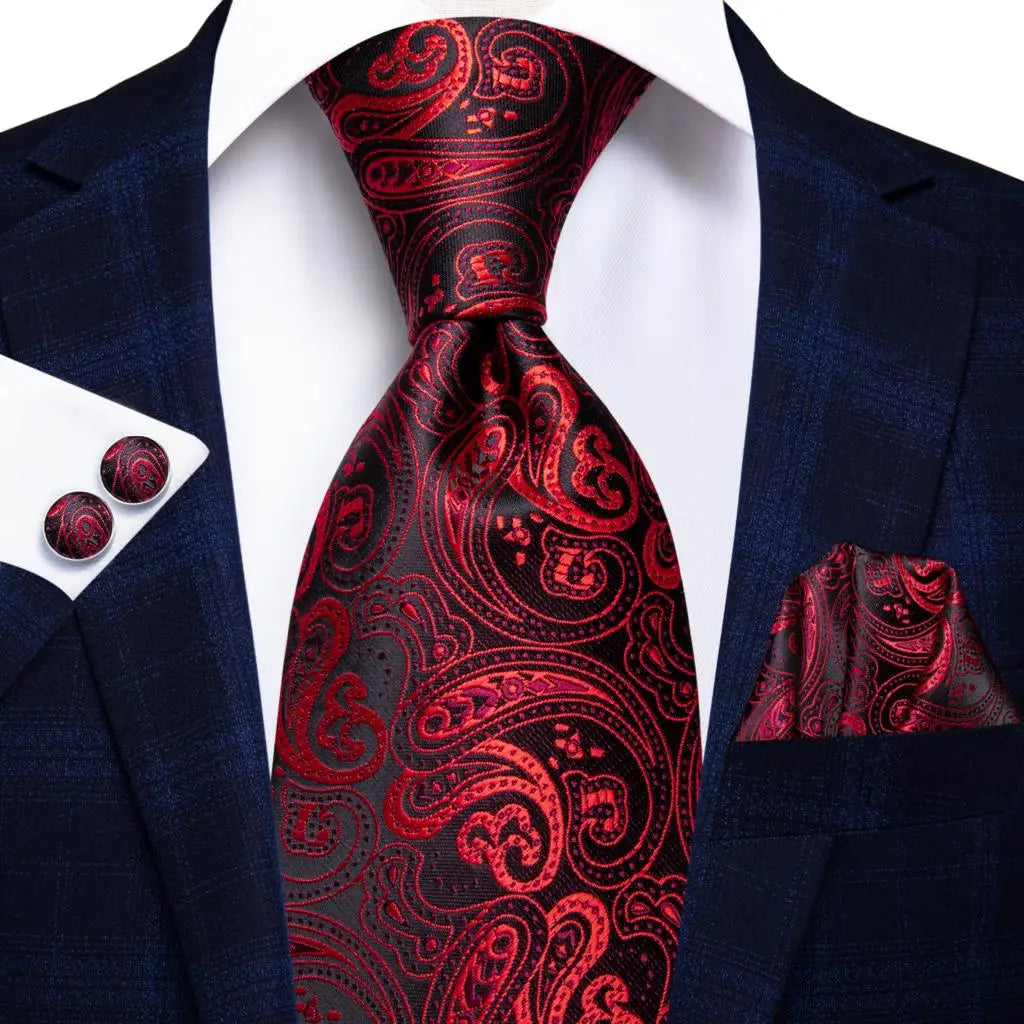 Red Burgundy Solid Silk Wedding Tie