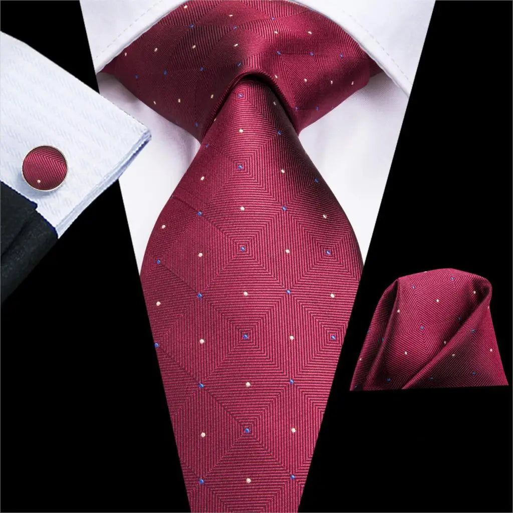 Red Burgundy Solid Silk Wedding Tie