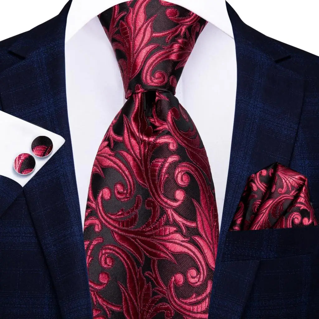 Red Burgundy Solid Silk Wedding Tie