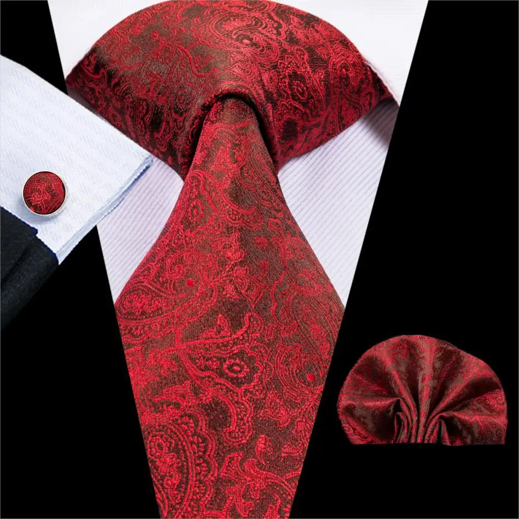 Red Burgundy Solid Silk Wedding Tie