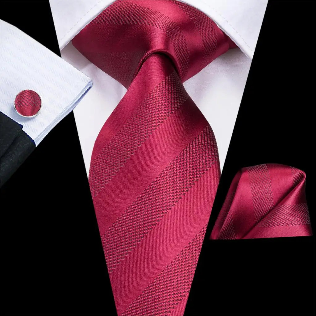 Red Burgundy Solid Silk Wedding Tie