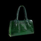 Red Crocodile Genuine Leather Handbags dark green