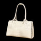 Red Crocodile Genuine Leather Handbags white