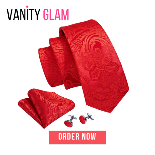 Red Men's Tie Set