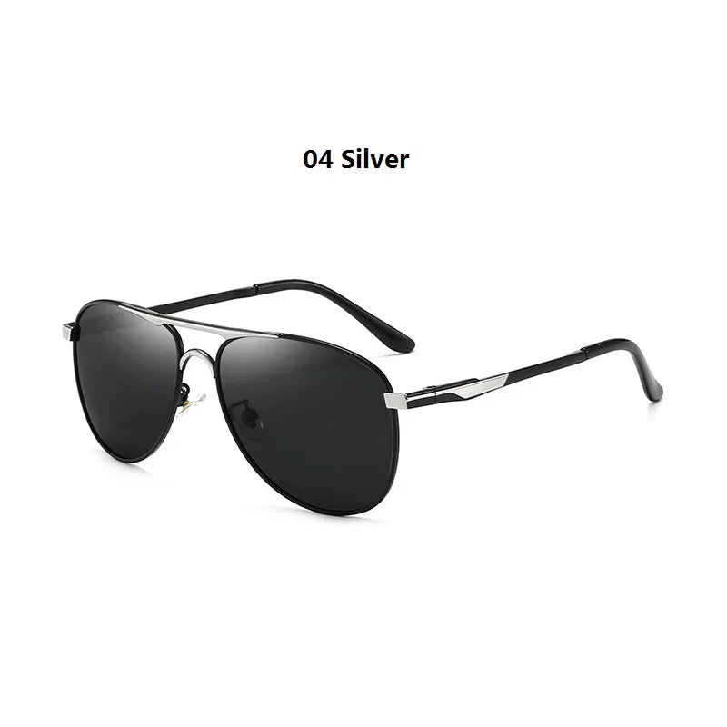 black silver polarized sunglasses
