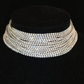 Rhinestone Choker Statement Necklace