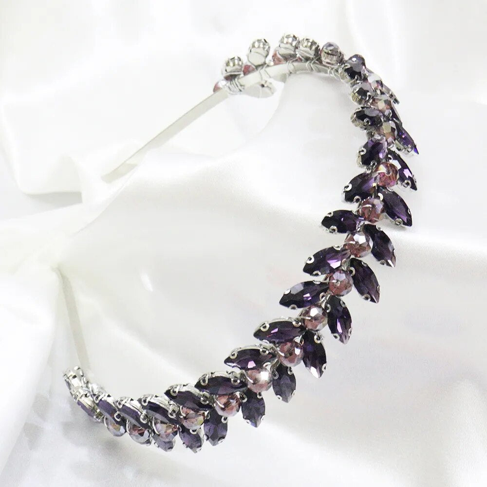 Black Rhinestones Wedding Tiara