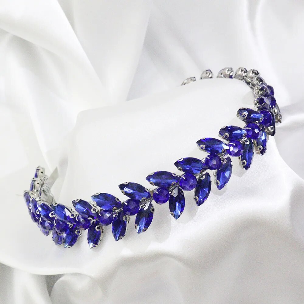 Blue Rhinestones Wedding Tiara
