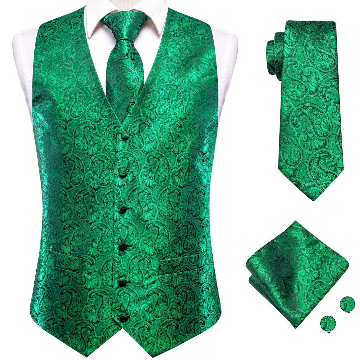 Silk Men's Vests Tie Set