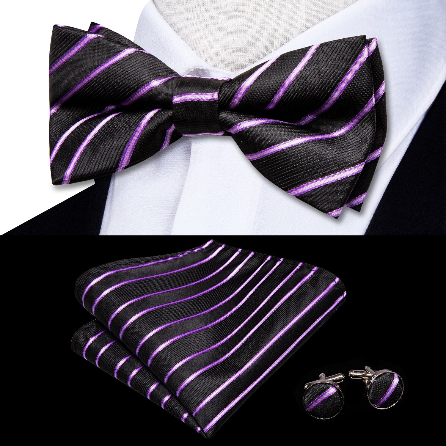 Bowtie Jacquard Adult Bow Tie Set