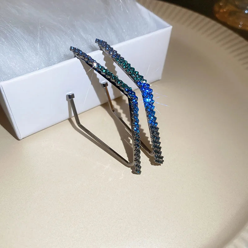 Full Rhinestone Large Hoop Earrings