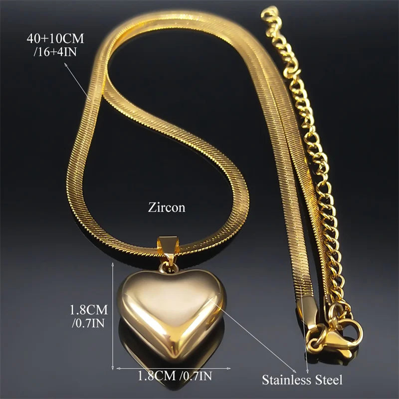 Heart Pendant Necklace Choker