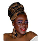 African Headscarf and Earrings Set