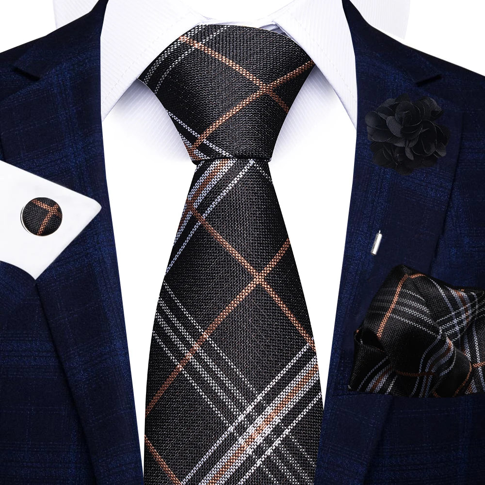 Red Stripe Tie Set for Men Formalwear