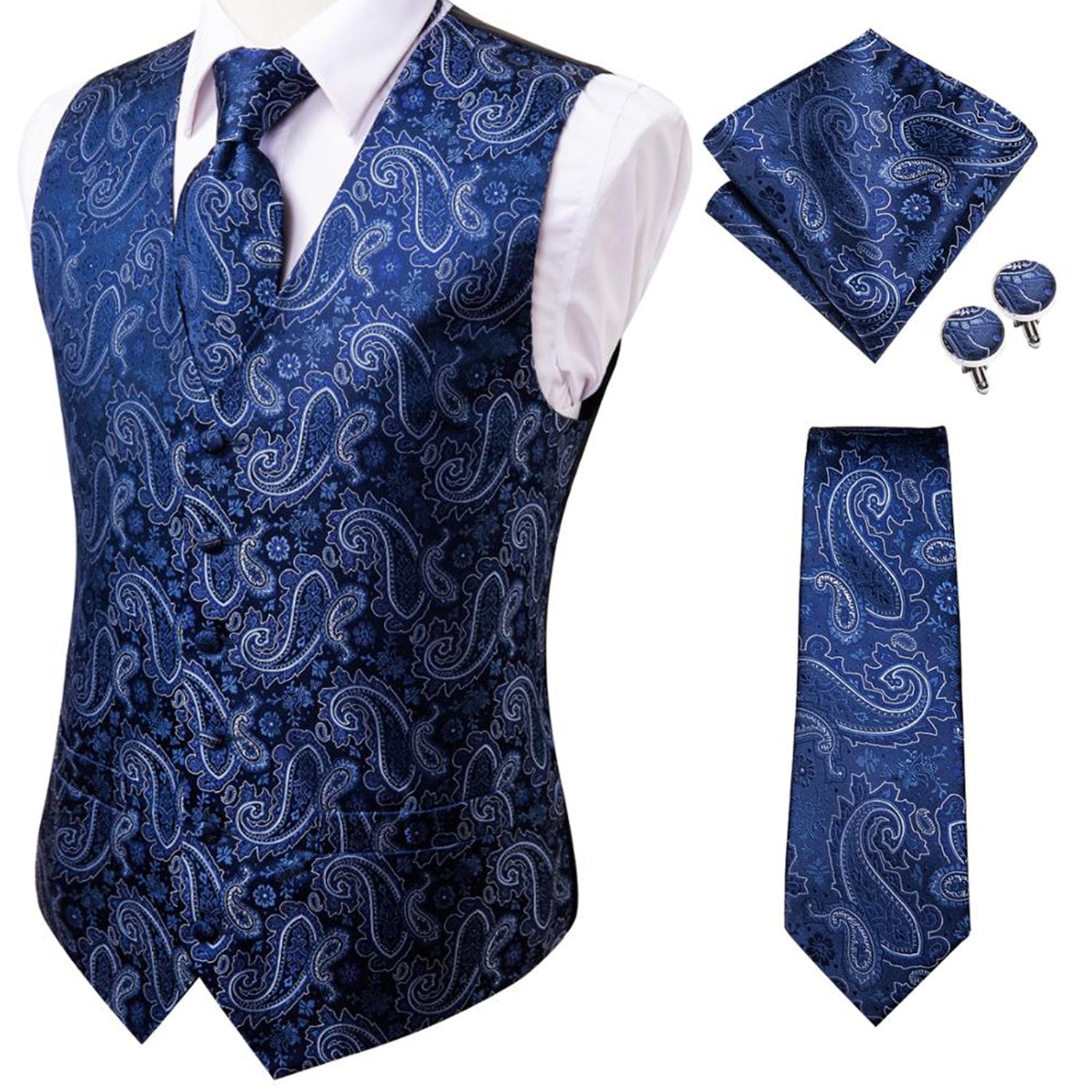 Silk Men's Vests Tie Set