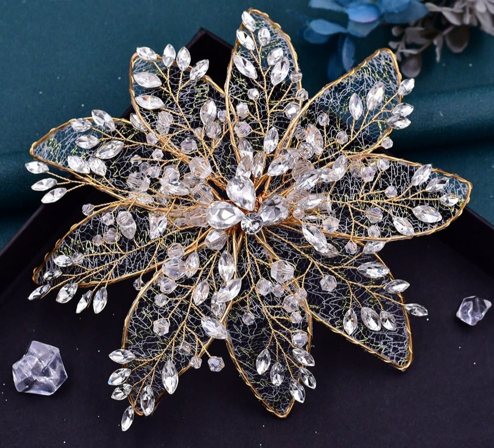 Floral Rhinestone Bridal Headpiece