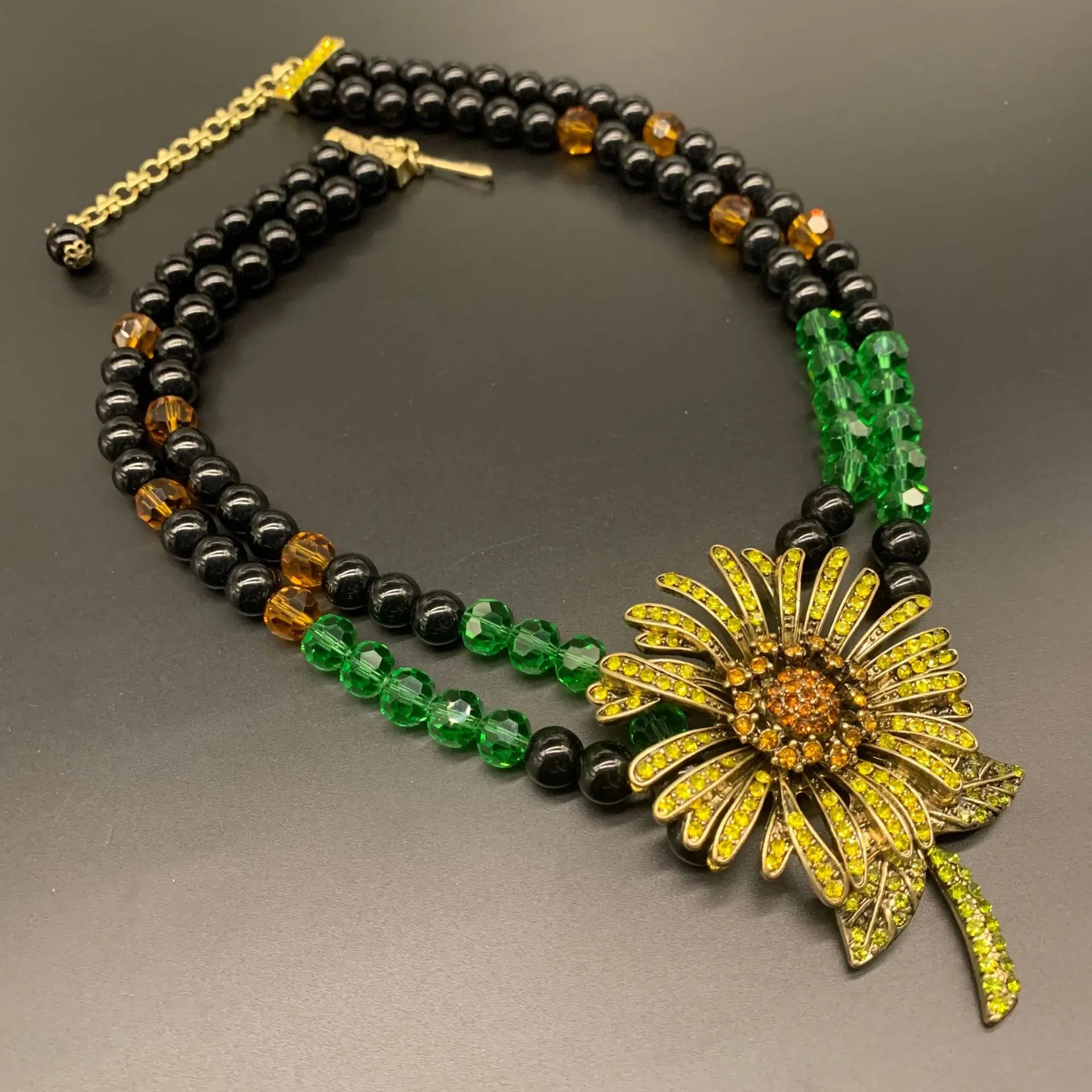 Medieval Rhinestone Sunflower Jewelry