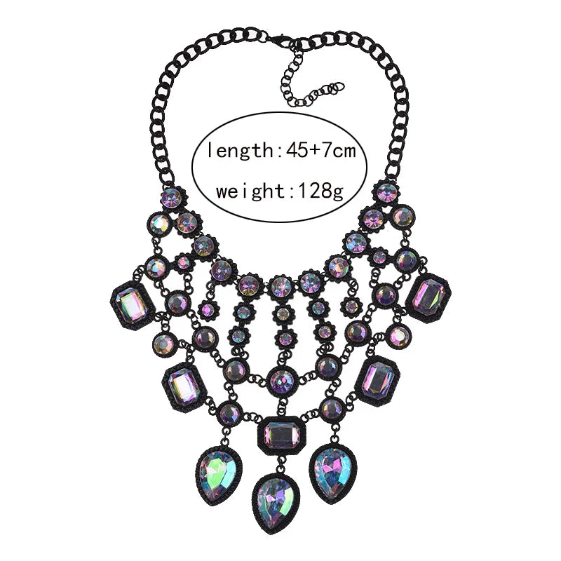 Black Stone Statement Choker Necklace