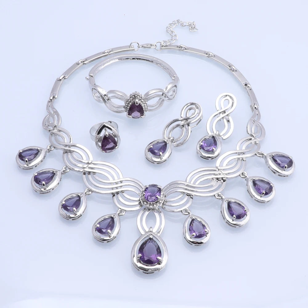 Elegant Crystal Statement Necklace Set