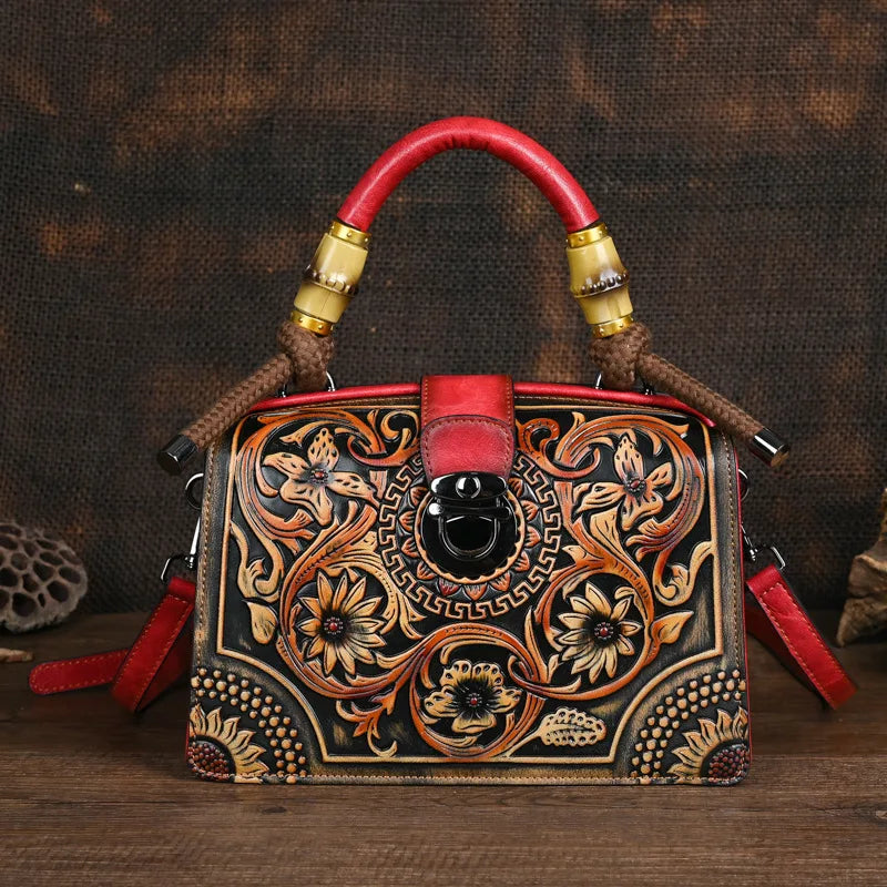 Vintage Floral Pattern Handbag