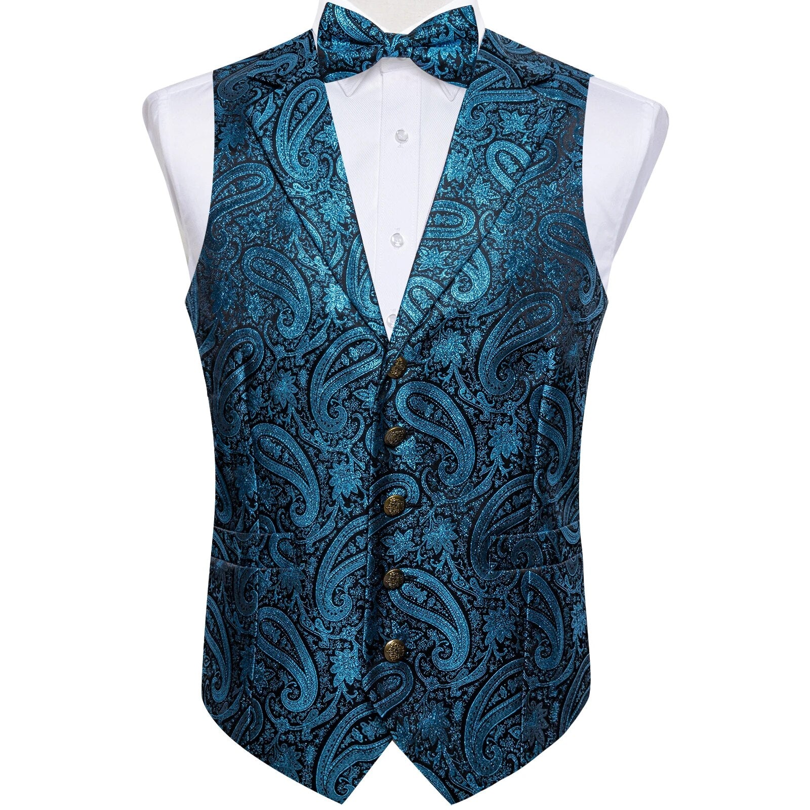Luxury Paisley Silk Suit Vest