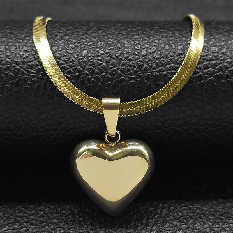 Heart Pendant Necklace Choker