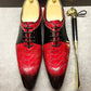 Men Red Black Oxford Shoes