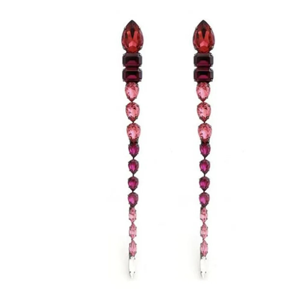 Long Tassel Square Drop Earrings