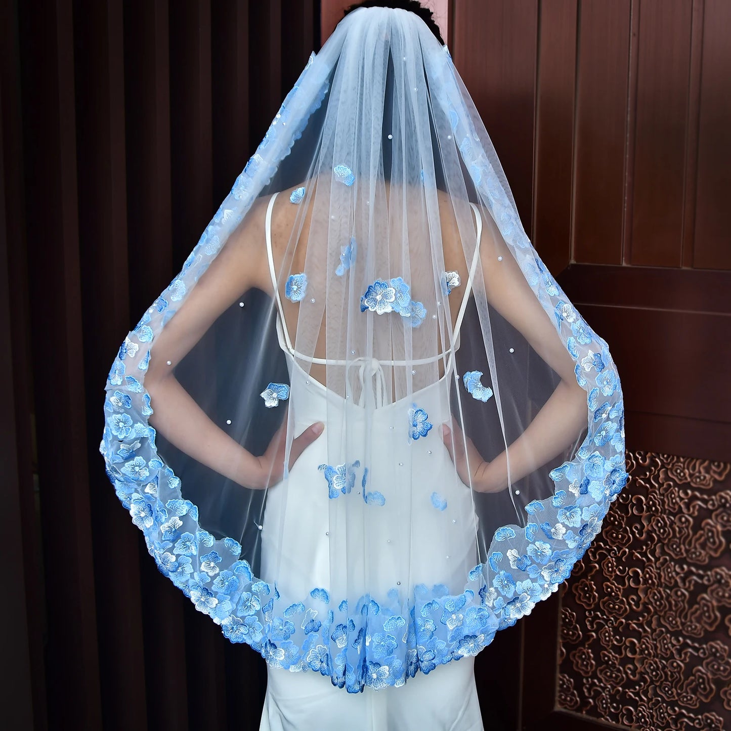 Blue Bride Veil