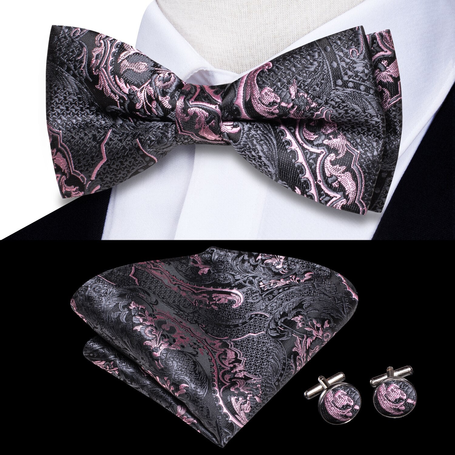 Bowtie Jacquard Adult Bow Tie Set