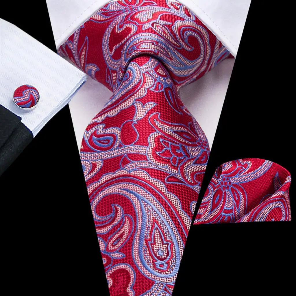 Red Purple Paisley Men's Ties