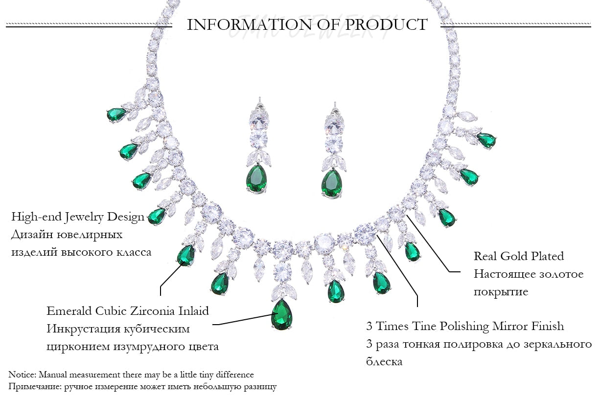 Emerald Bridal Jewelry Sets