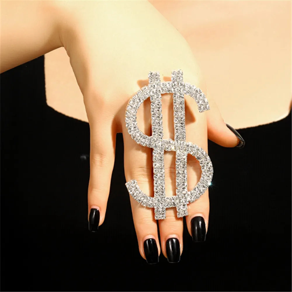 Oversized Dollar Sign Open Ring