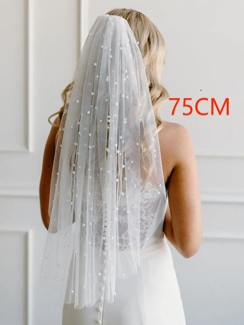 Classic Pearls Veil with Comb