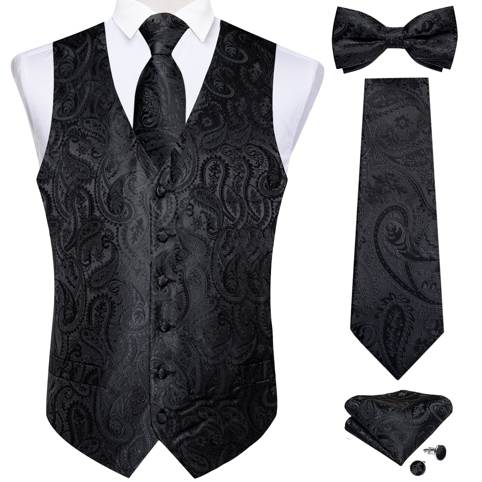 Causal Paisley V-neck Vest