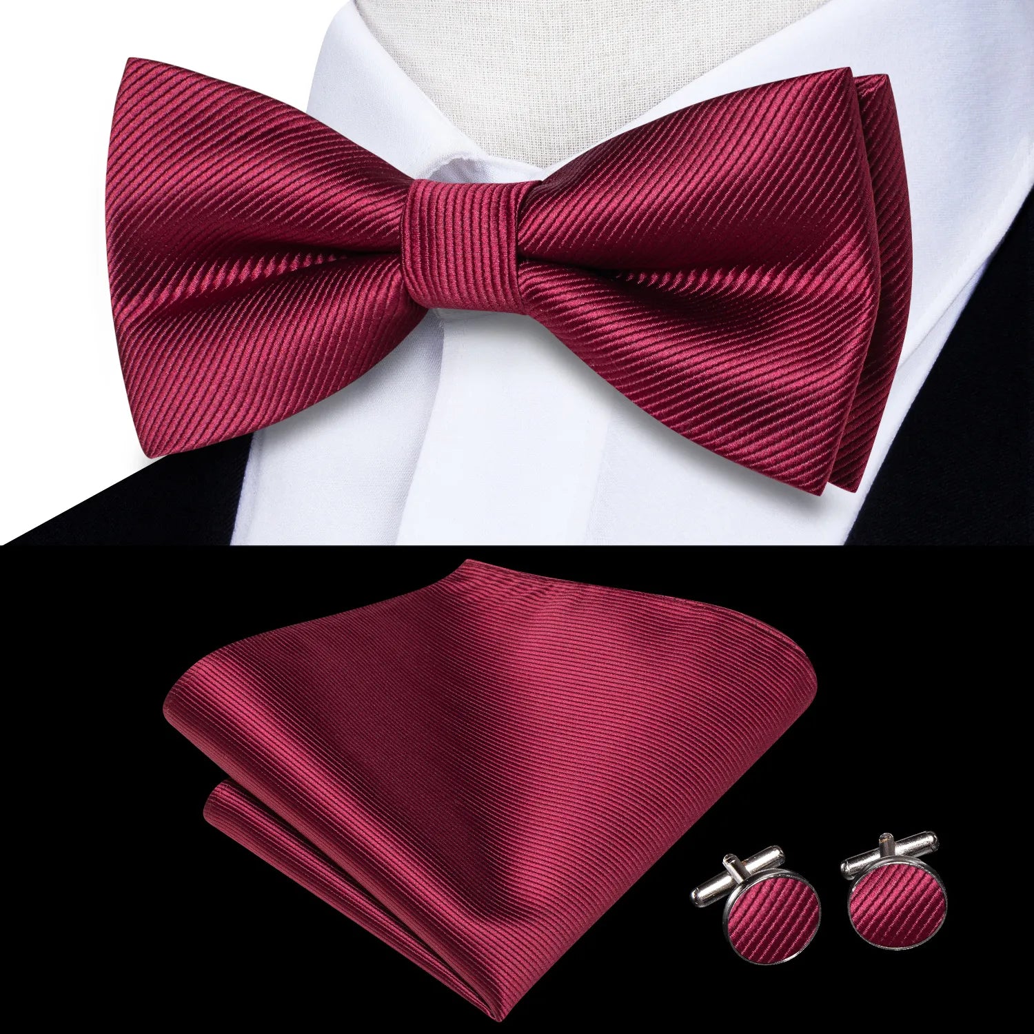 Bowtie Jacquard Adult Bow Tie Set