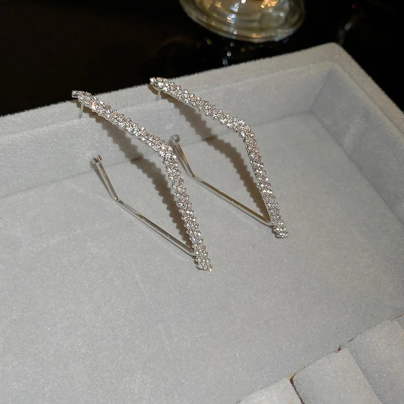 Full Rhinestone Large Hoop Earrings