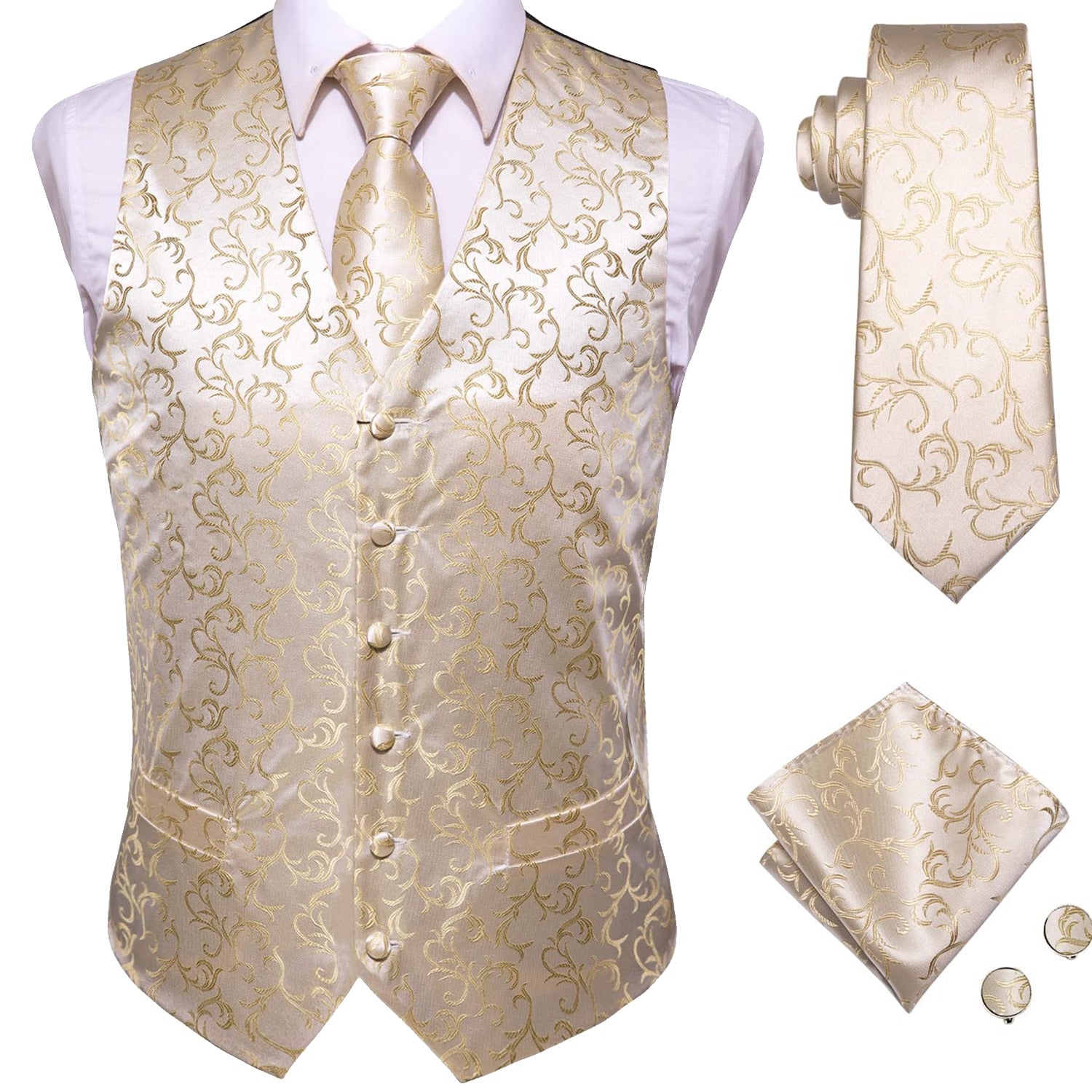 Silk Men's Vests Tie Set