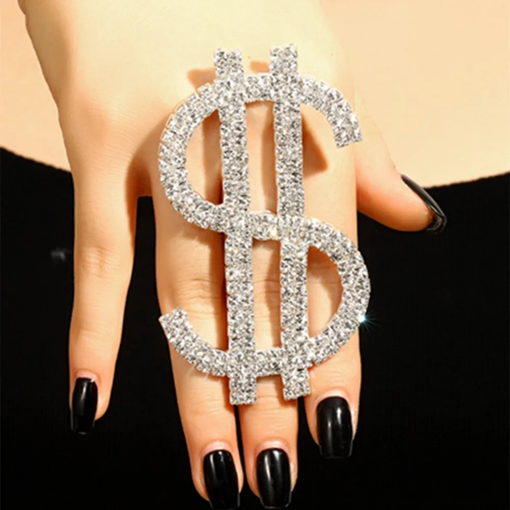 Oversized Dollar Sign Open Ring