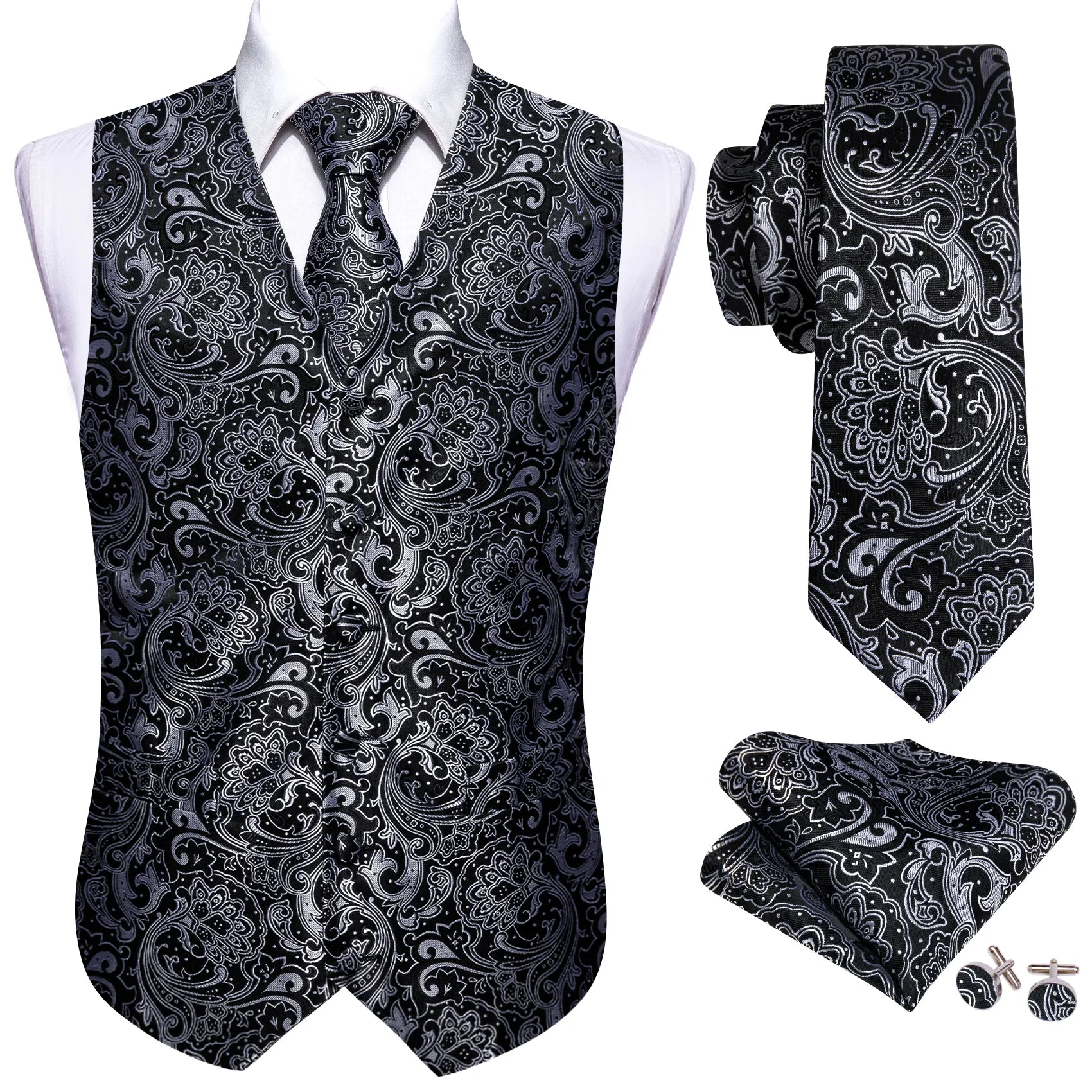 Silk Waistcoat Vest Set