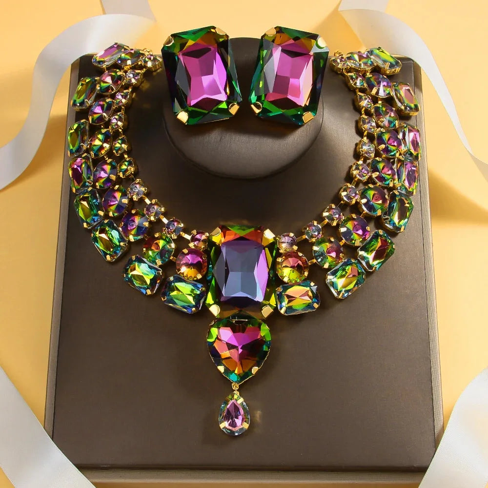 Exaggerated Necklace and Earring Set