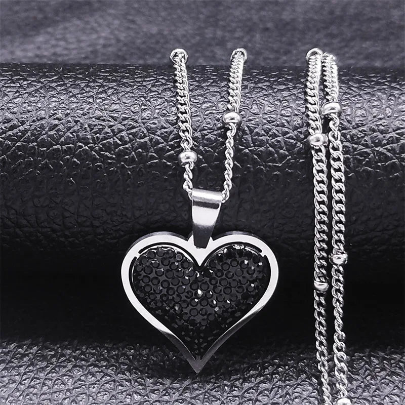 Crystal Heart Pendant Necklace