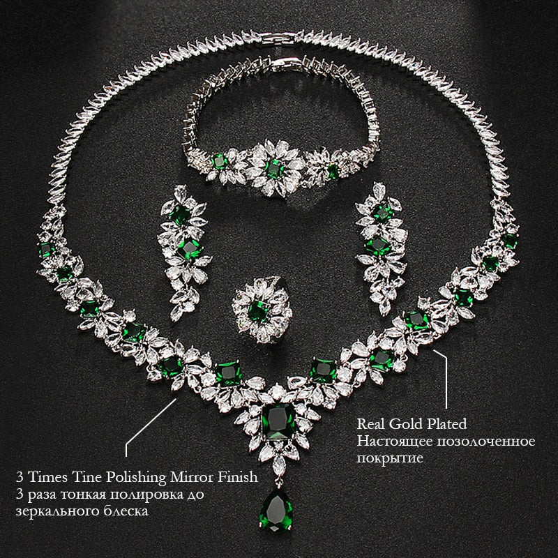 Emerald Bridal Jewelry Sets