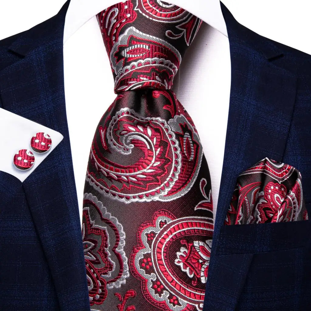 Red Purple Paisley Men's Ties